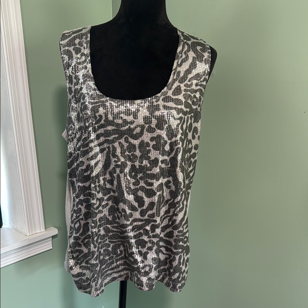 Jamie Nicole sequin leopard print tank 3X